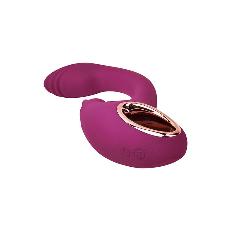 Adam & Eve Rose Gold Clit Tickler Rabbit Vibrator with textured shaft and clitoral ears
